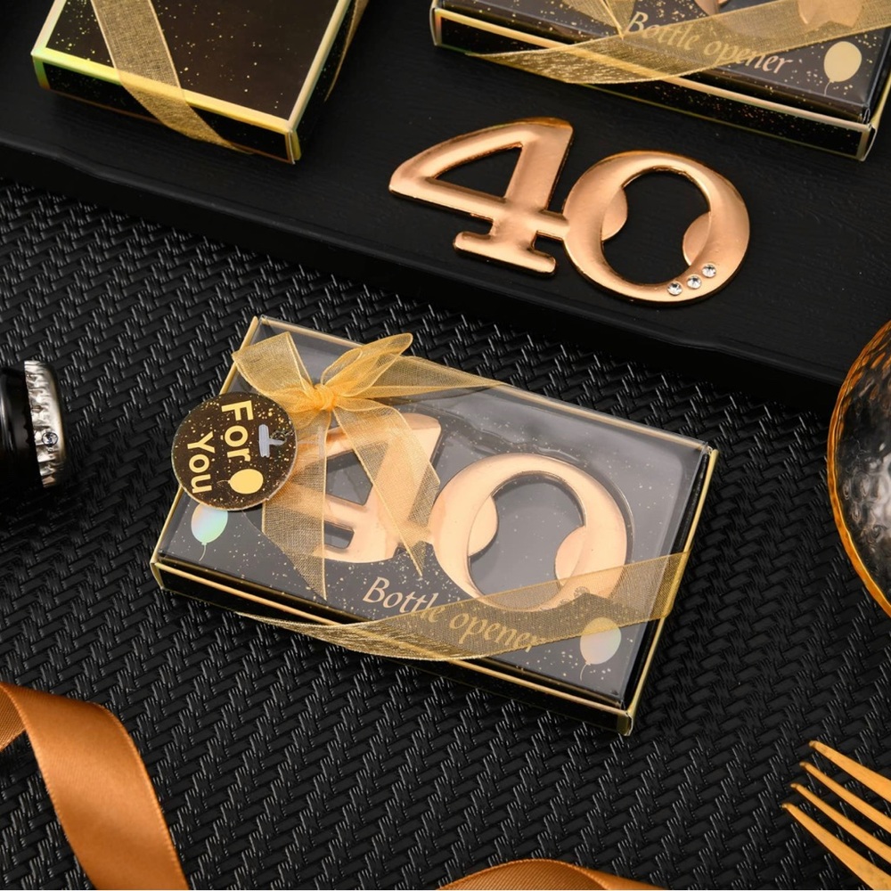 💎 40 💎 gold metal bottle openers w rhinestones! glam party favors 🍾 qty. 14